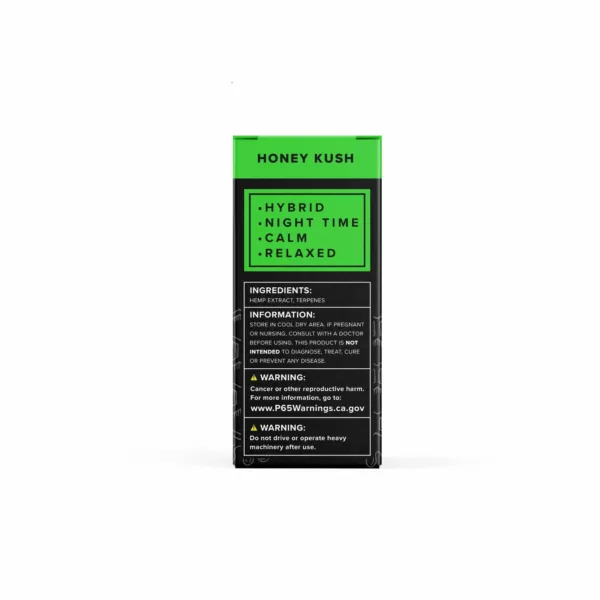10-pack of Delta 8 honeyroot cigarettes in black & green plastic pack. Each cigarette is wrapped in clear plastic with green & white design & 'Delta 8' logo on back.