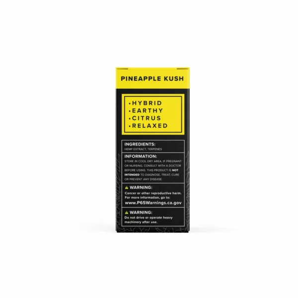 HoneyRoot offers Disposable Delta 8 e-cigarettes in a black plastic box with a yellow and black design, featuring a single sticker on the front.