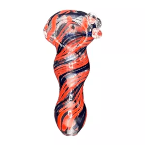 Beautiful, handcrafted Hawaiian flower head made of clear glass with intricate details and a unique, swirling design. Perfect for any smoking device. #VSACHP118