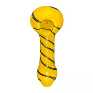 Yellow smoking pipe with black and white stripes, black tip - Nebula HP - VSXY127.