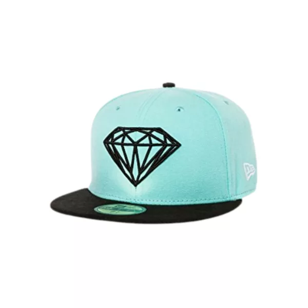 A lightweight, blue and black baseball cap with a diamond logo on the front. Perfect for outdoor activities, it has a mesh lining and a stretchy band for comfort. Designed to keep the head cool, it is easy to wear and perfect for a smoking company.