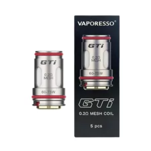 Metal vaporesso gt1 mod with sleek design, button for on/off, and screen for battery level. Compact and easy to use.