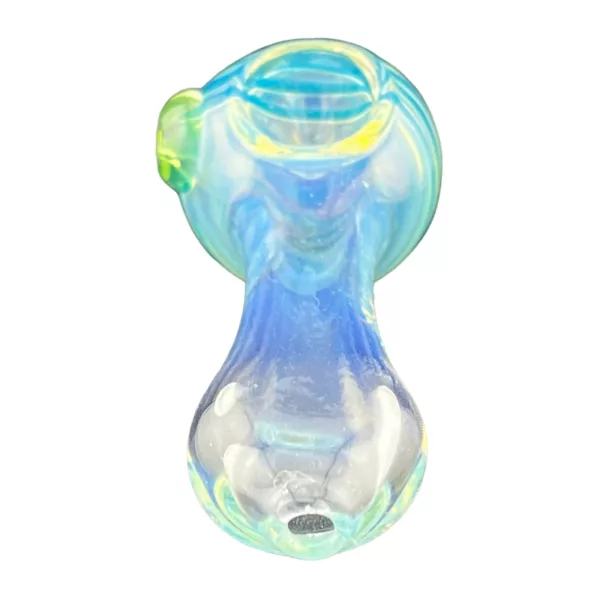 Translucent Swirly Bowl - VSACHP153 with blue, yellow, and green gradient pattern, shaped like a traditional smoking pipe.