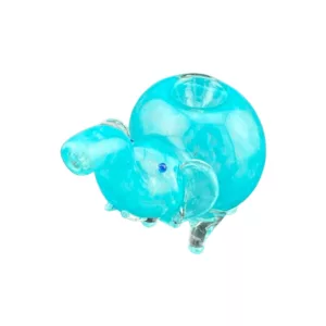 Adorable blue elephant figurine with round body, smiling expression, and blue base. Perfect for any elephant lover's collection.