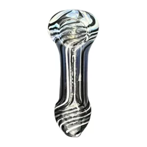 Zigzag Glass Vase/Sculpture - Liner Fume Spoon: Clear glass object with a zigzag pattern.