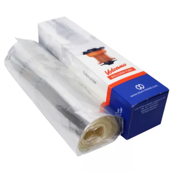 Volcano Bags are rectangular, white plastic bags with clear windows and multiple holes for smoking. The bags are sealed with plastic tape.