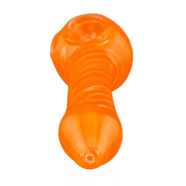 Large, orange rubber cylinder with curved shape and smooth surface. Unknown size/weight.