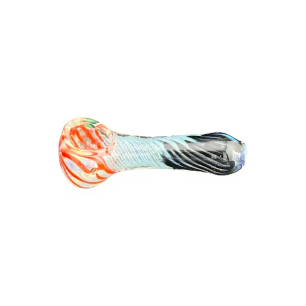 Colorful glass tube with spiral design, perfect for smoking enthusiasts.