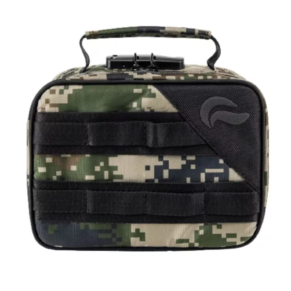 Camo-style carry-on backpack with multiple compartments and straps for organization, perfect for travel. Features Smoke Company logo.