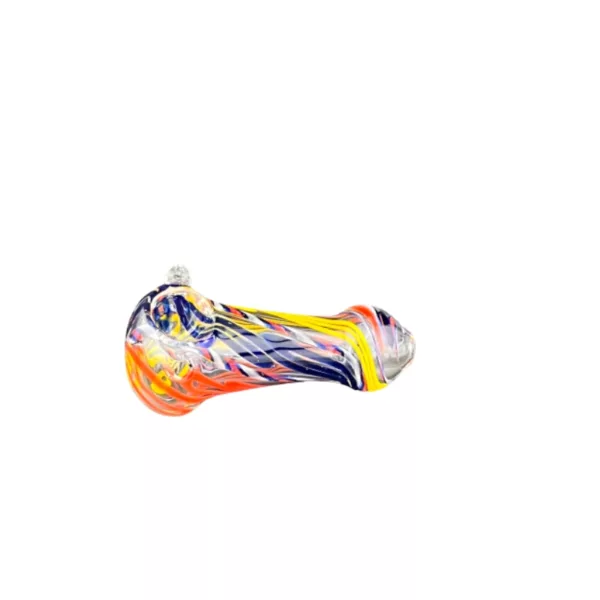 Stylish and functional glass pipe with colorful swirling design. Perfect for smoking tobacco or other substances. #VSACHP157