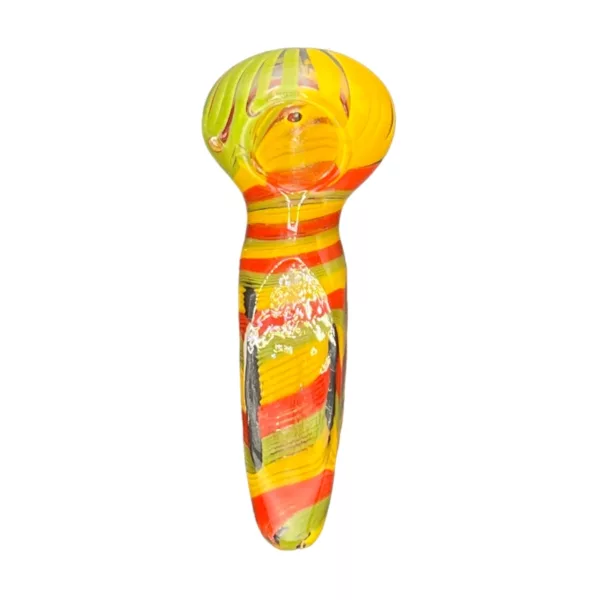Colorful plastic toy or decorative item with curved, swirling design. Unclear purpose or representation. White background.