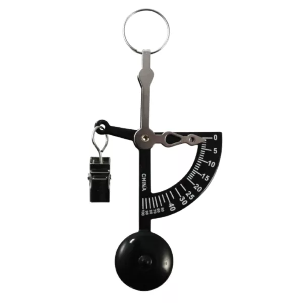 Metal ruler and hook for measuring length and weight. Use in lab, factory, or toolbox.