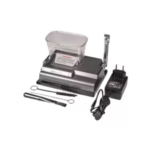 corded, mechanical polisher with a black body and stainless steel head. It has a power switch and multiple buttons on the control panel.