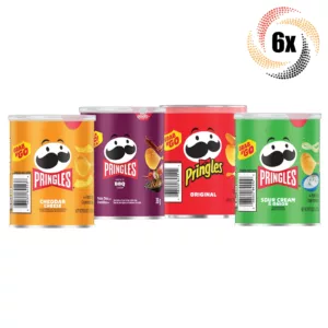 6 different flavored Pringles cans in a Stash Can for the ultimate snacking experience.