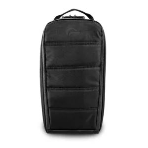 durable backpack designed to protect electronic devices such as cameras and laptops. It features padded compartments, adjustable straps, and a comfortable back panel.