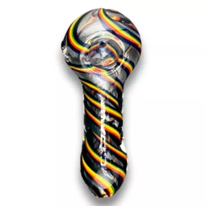 Rainbow Express HP bong with swirl design, small bowl, and clear base. Available at smoking company website.