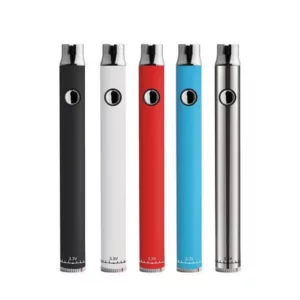 colorful, durable e-cigarette tank with a 400mAh capacity and refillable design. It's twist-activated and made of stainless steel for long-lasting use.
