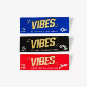 The 1 1/4 Papers - Vibes come in three different colors and designs, all with a gold foil Vibes design on them.