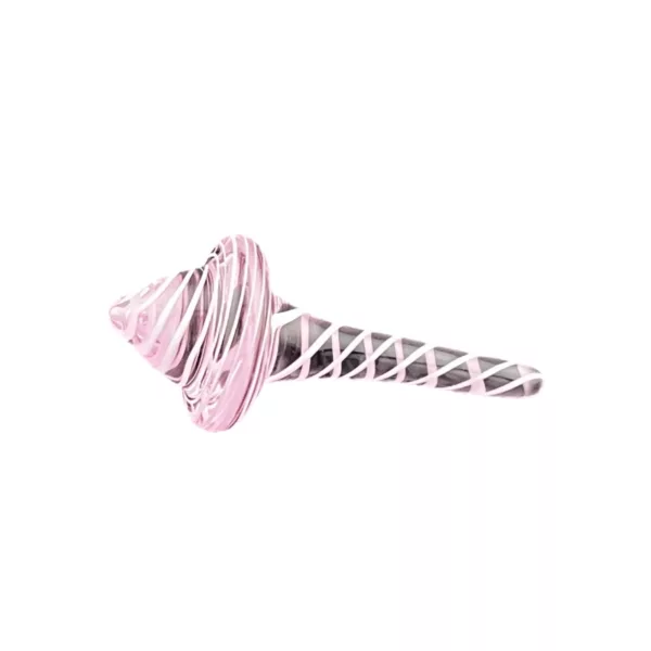 A playful, pink and white striped spiral design on a white background, suitable for advertising and design.