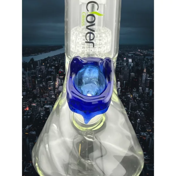 Translucent blue bong with city skyline background, part of Bathead Bowl 14M - NN26814M collection.
