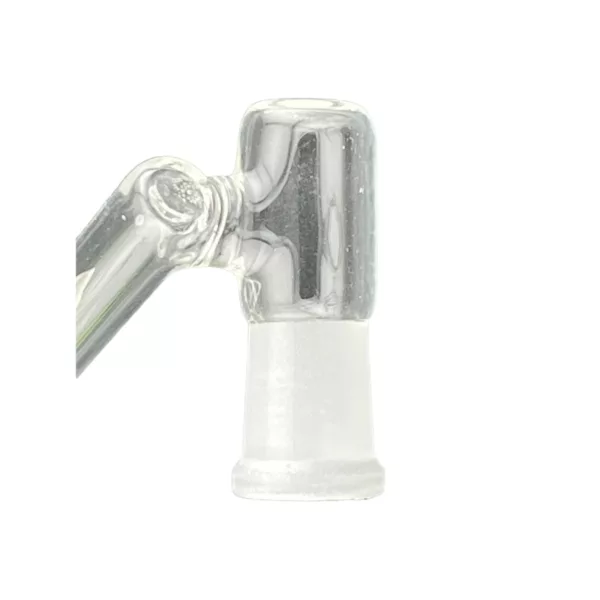 Clear glass pipe with silver base and small hole - 10M14F Reclaimer Dropdown.