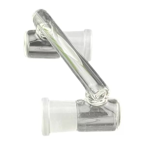Glass smoking pipe with small silver handle, in good condition. Simple design, no decorative features.