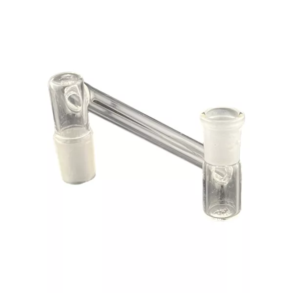 clear glass pipe with a transparent handle and small white plastic cap. The handle is attached with a screw.