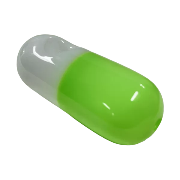 A prescription medication, Lil Pill Hp - CCWPF331, with a green liquid inside a transparent plastic pill on a green background, may treat various medical conditions.