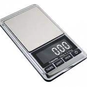 Chrome-201 digital scale has a large, easy-to-read display, sleek silver metal finish, and is compact and user-friendly for weighing items.
