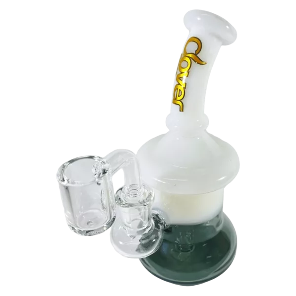Honeycomb glass water pipe with small glass attachment for a smooth smoking experience.
