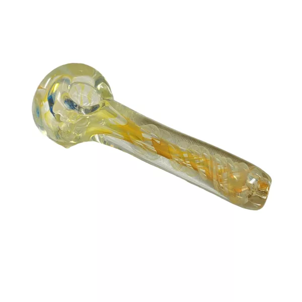 Beautiful, unique medium inside-out spoon made of multiverse glass with a swirling translucent pattern and smooth, glossy handle and base.