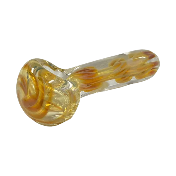 Modern, unique spoon with clear glass handle and colored stringer bowl. Available from Multiverse Glass.