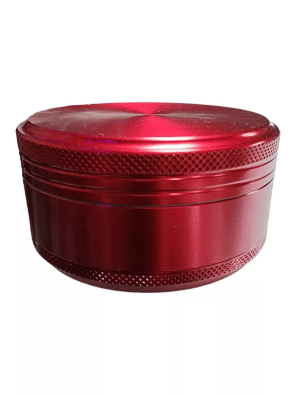 Red metal container with plastic handle and holes on sides for wires or rods. Professional and rugged appearance suitable for laboratory or industrial use.