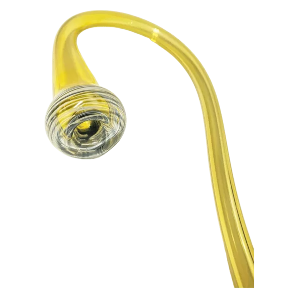 Large Gandalf-style plug with yellow handle, round body and small base. Fits standard outlet and available in white, black, and orange.
