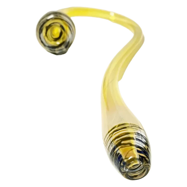 Large, spiral-shaped glass pipe with clear and yellow glass sections, available from Smoking Company.