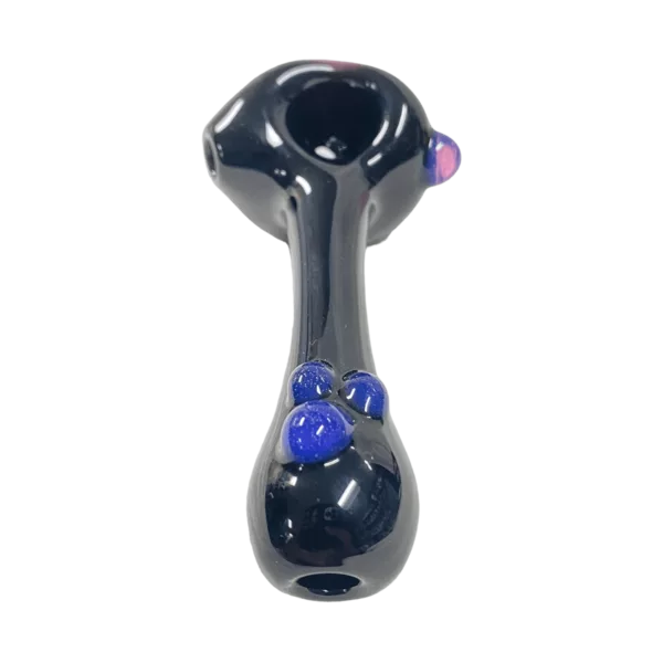 Dark Blue Glass Smoking Pipe with Purple Hole - Plugnug LLC