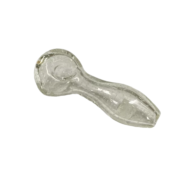 Clear plastic head with two eyes, mounted on a green cord for smoking accessories.