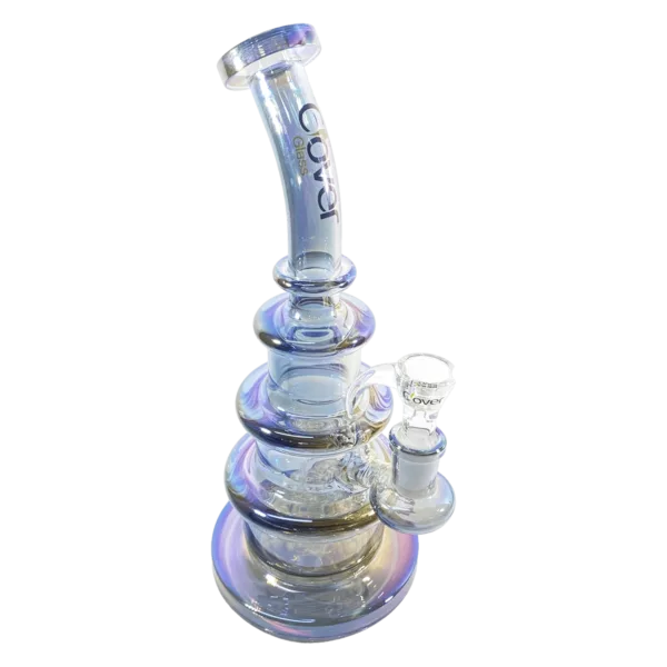 Handmade mini wedding cake style water pipe with intricate designs, small bowl, and cake-shaped mouthpiece.
