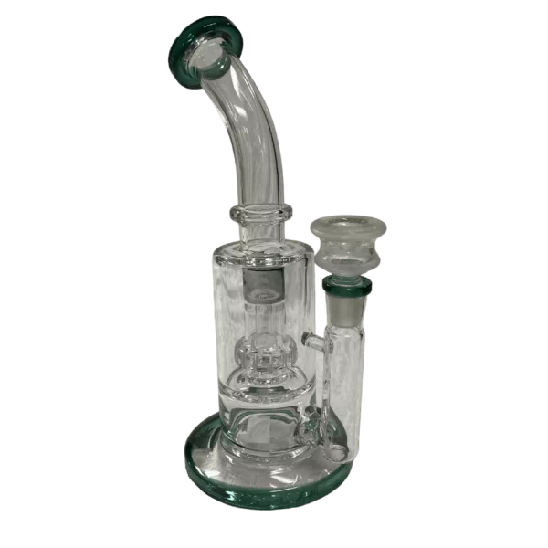 A high-quality, clear glass bong with a well-maintained bowl and no visible defects.