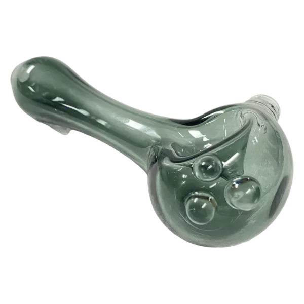 Translucent glass spoon with metal handle, perfect for stirring and serving. Clear design allows for easy visibility of contents.