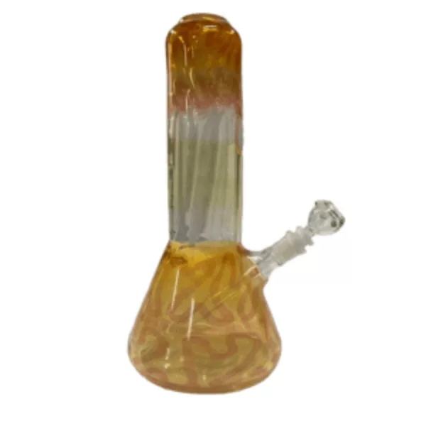 Organic, wide base & narrow mouthpiece. Golden swirl base & clear upper section for light shine. Blowfish BFJT6.