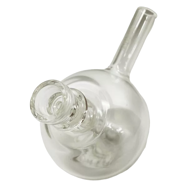 CLEAR GLASS SPHERICAL POCKET BUBBLEBLOWER WITH HANDLE