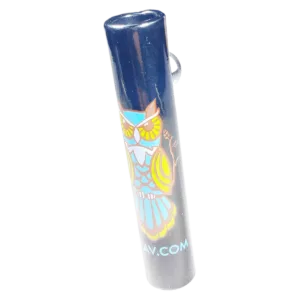 Colorful owl design on 16mm whimsical taster for smoking accessories.