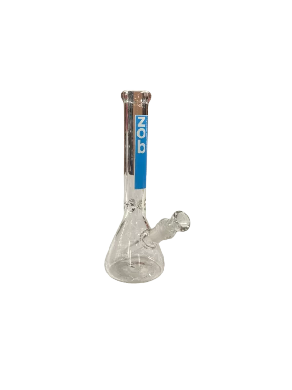 clear, borosilicate glass cylinder with small bowl and short, flared stem for easy use and reduced hand fatigue. Blue ZOB on stem.