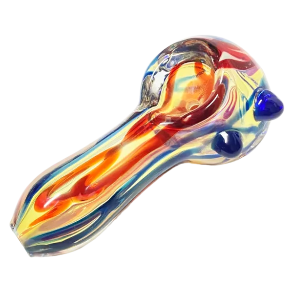 Multicolored glass pipe with unique swirling design - MLWSC1022