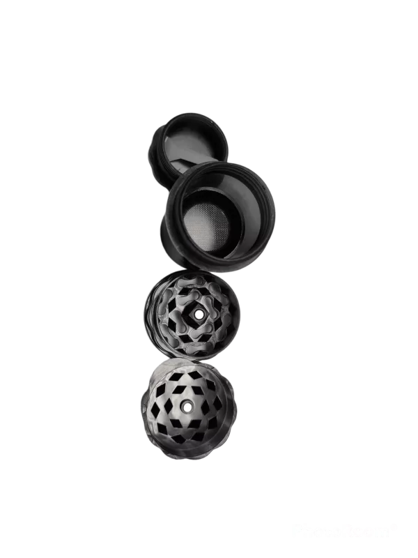 Three black metal balls arranged in a circle on a green background. Simple and minimalist design. Suitable for various applications.