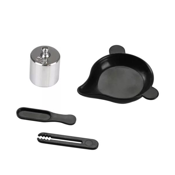 Image of black metal pot with handle and spoon on side, sitting on white background. Perfect for use in ZEO-50 products.
